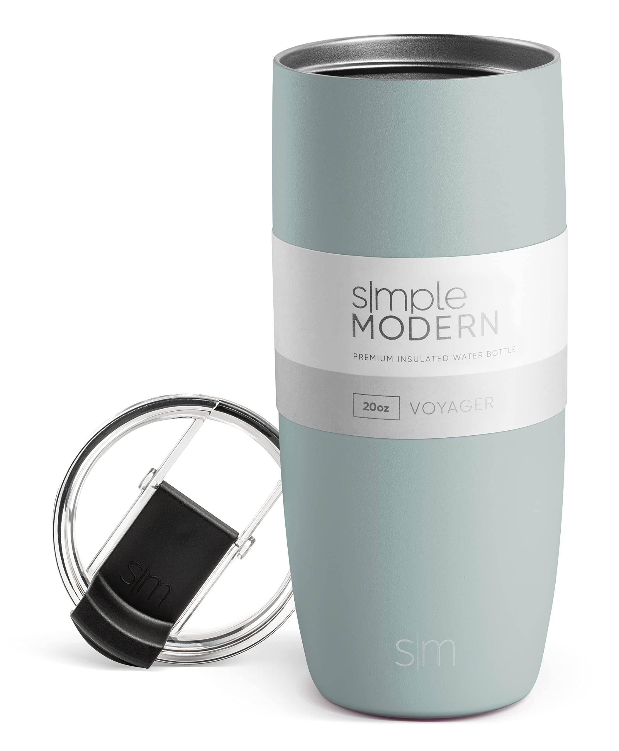 Simple Modern Travel Coffee Mug Tumbler with Flip Lid | Insulated Stainless Steel Cup Thermos |Voyager | 20oz | Sea Glass Sage