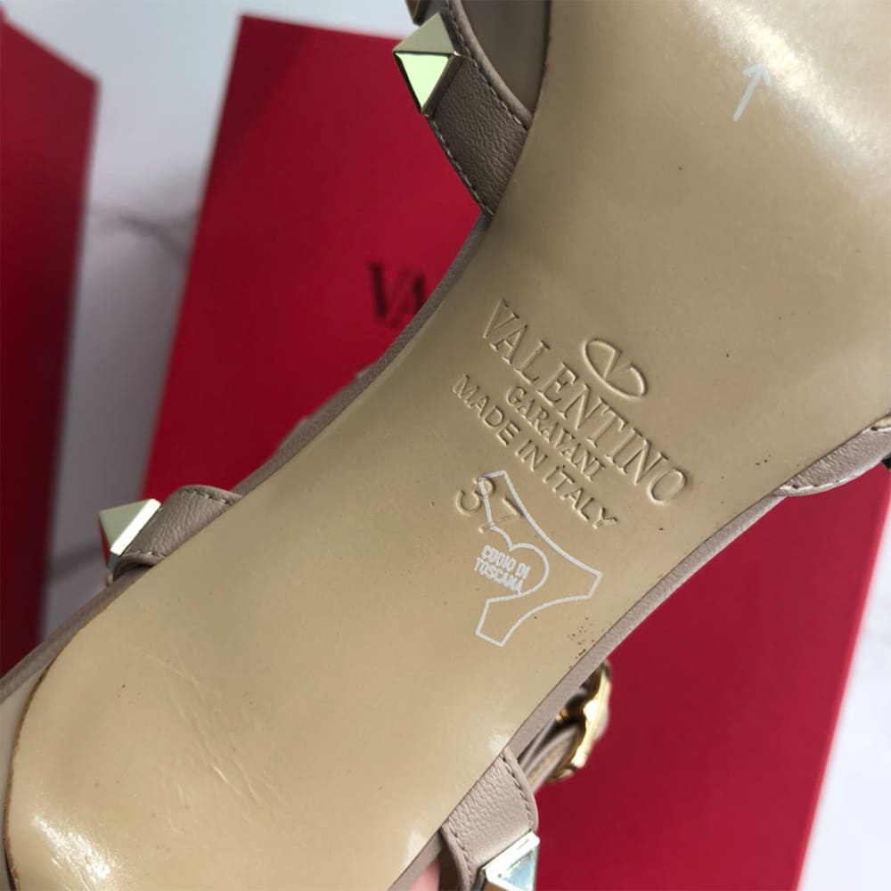 VALENTINO ROCKSTUD Wrap-around ankle strap rivet high heels (heel height 6.5 cm)