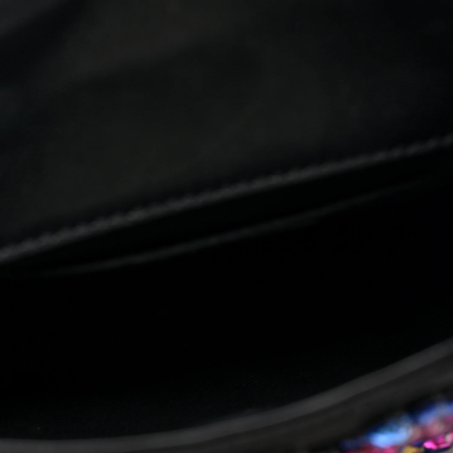 Satin Crystal Embellished La Medusa Mini Hobo Bag Black Multicolor