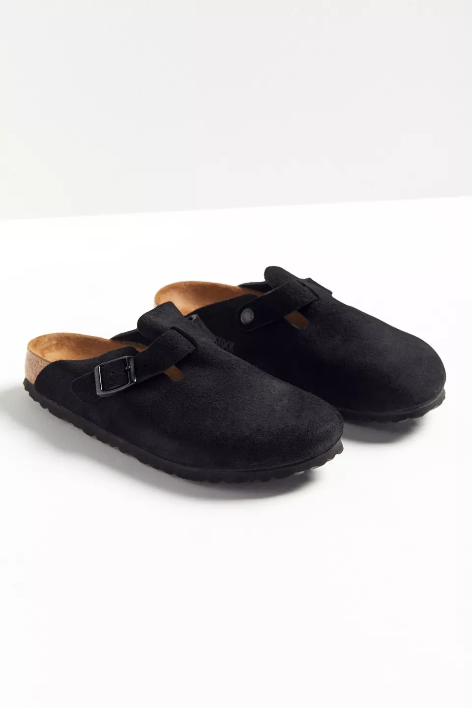 Birkenstock Women's Boston Soft Footbed Suede Clogs - Black