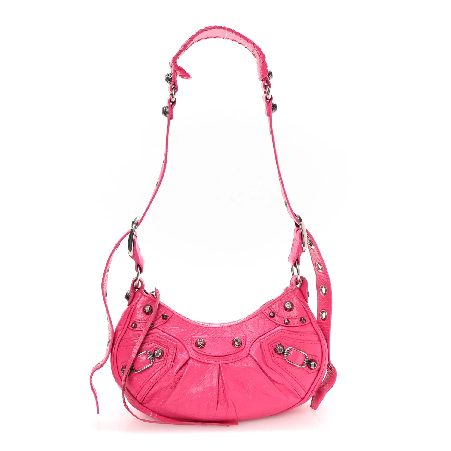 Agneau Arena Le Cagole Shoulder Bag XS Hot Pink