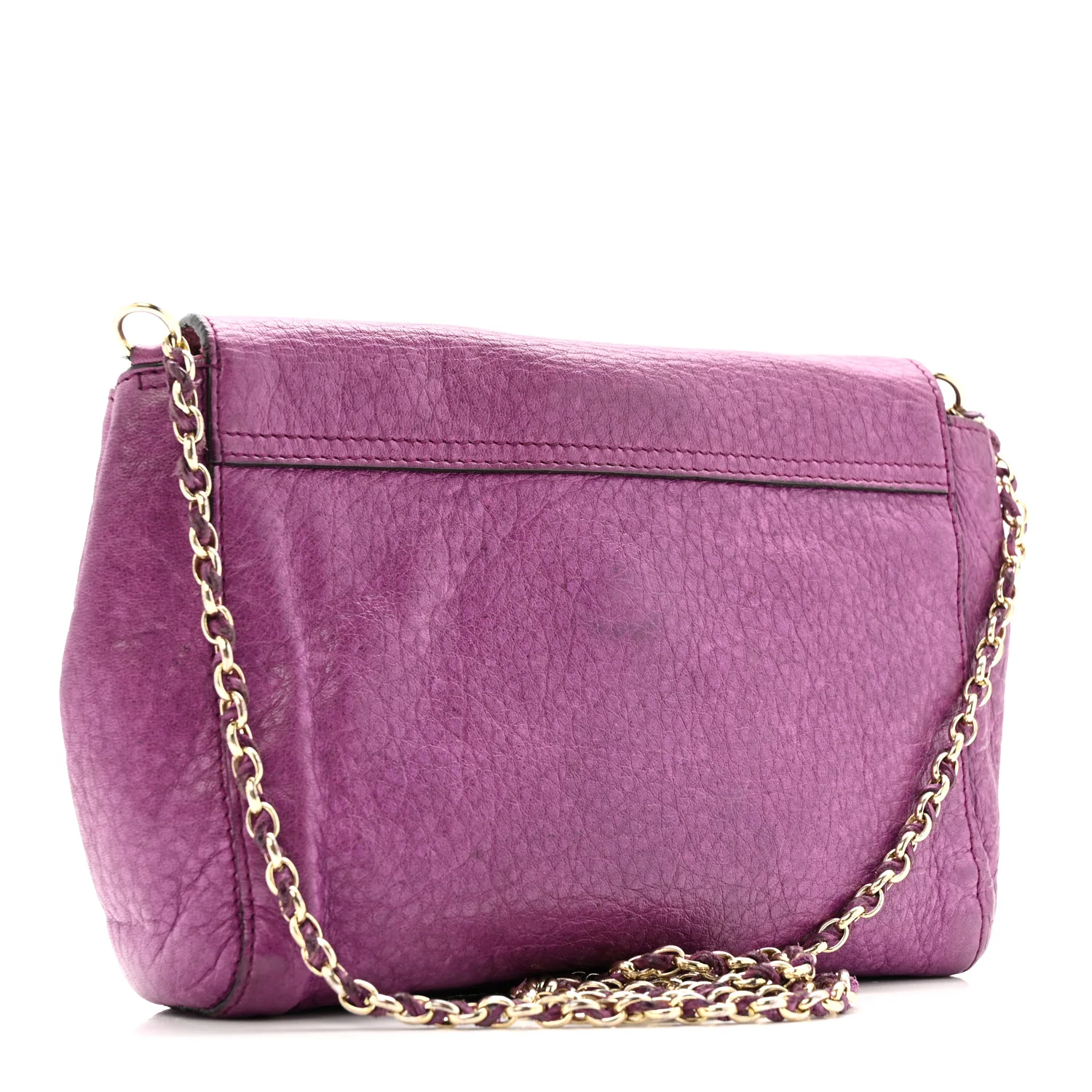 Heavy Grain Calfskin Small Margaret Crossbody Purple