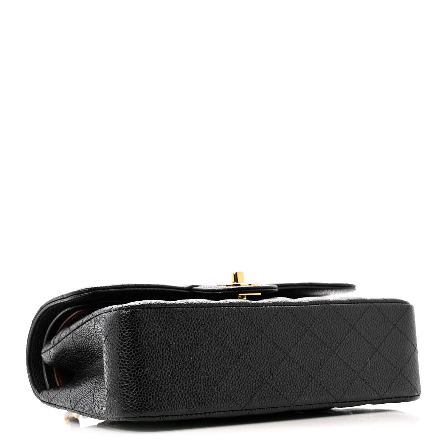 Caviar Quilted Small Double Flap Black