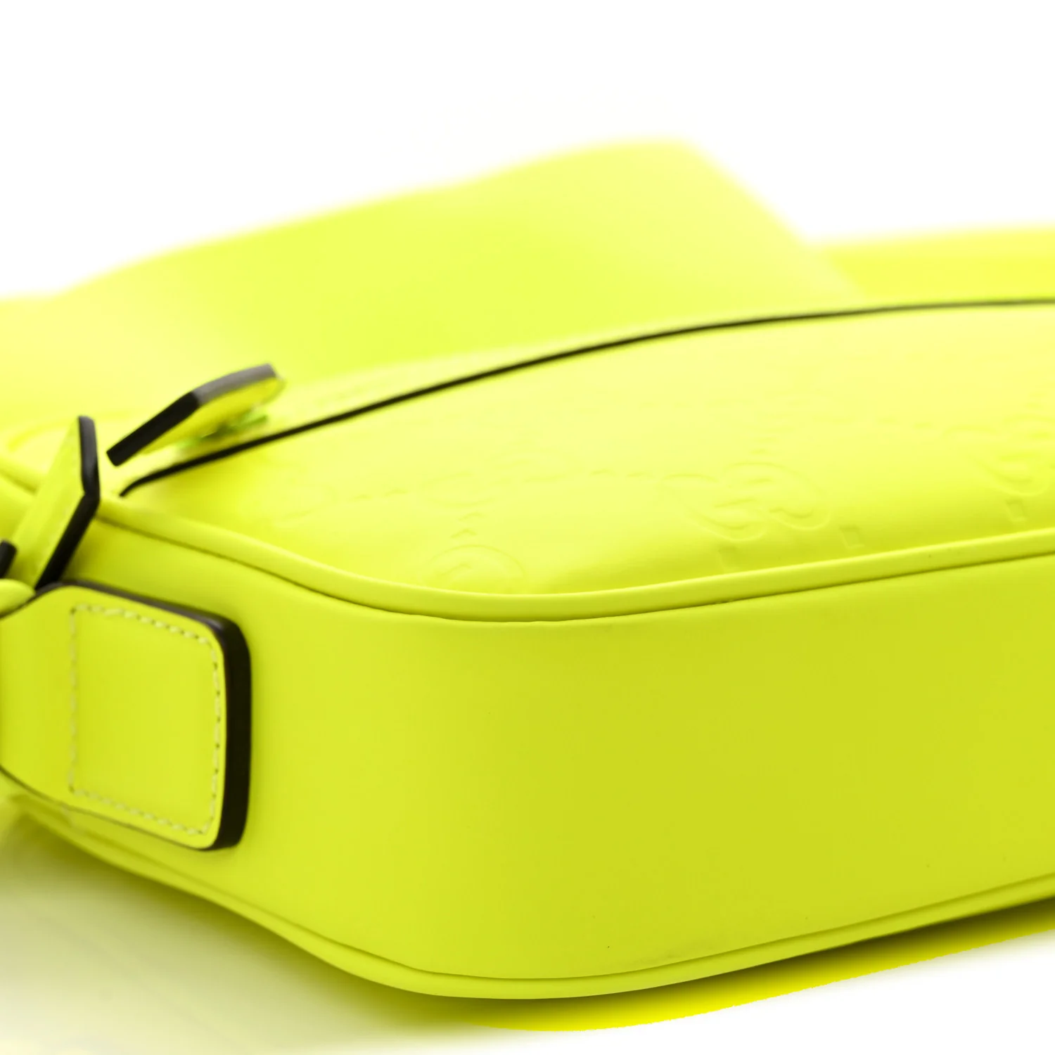 Rubber Effect Monogram GG Crossbody Bag Fluorescent Yellow
