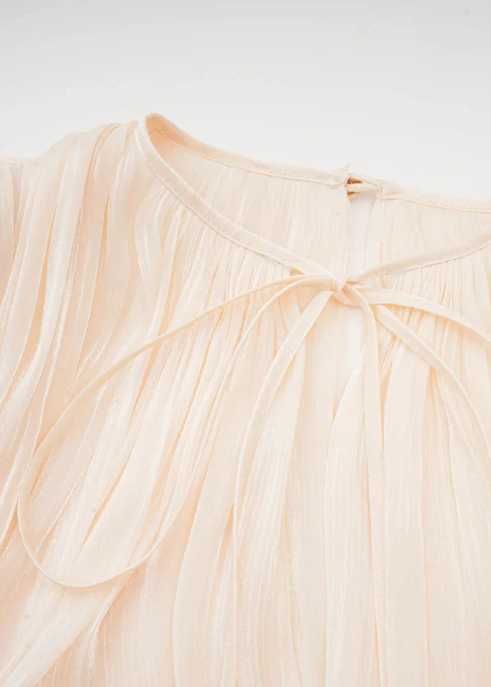 Robe mi-longue en satin champagne Estelle