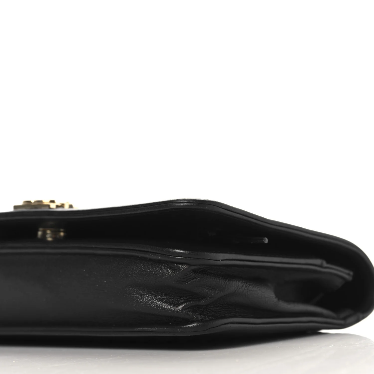 Lambskin Chevron Boy Wallet On Chain WOC Black
