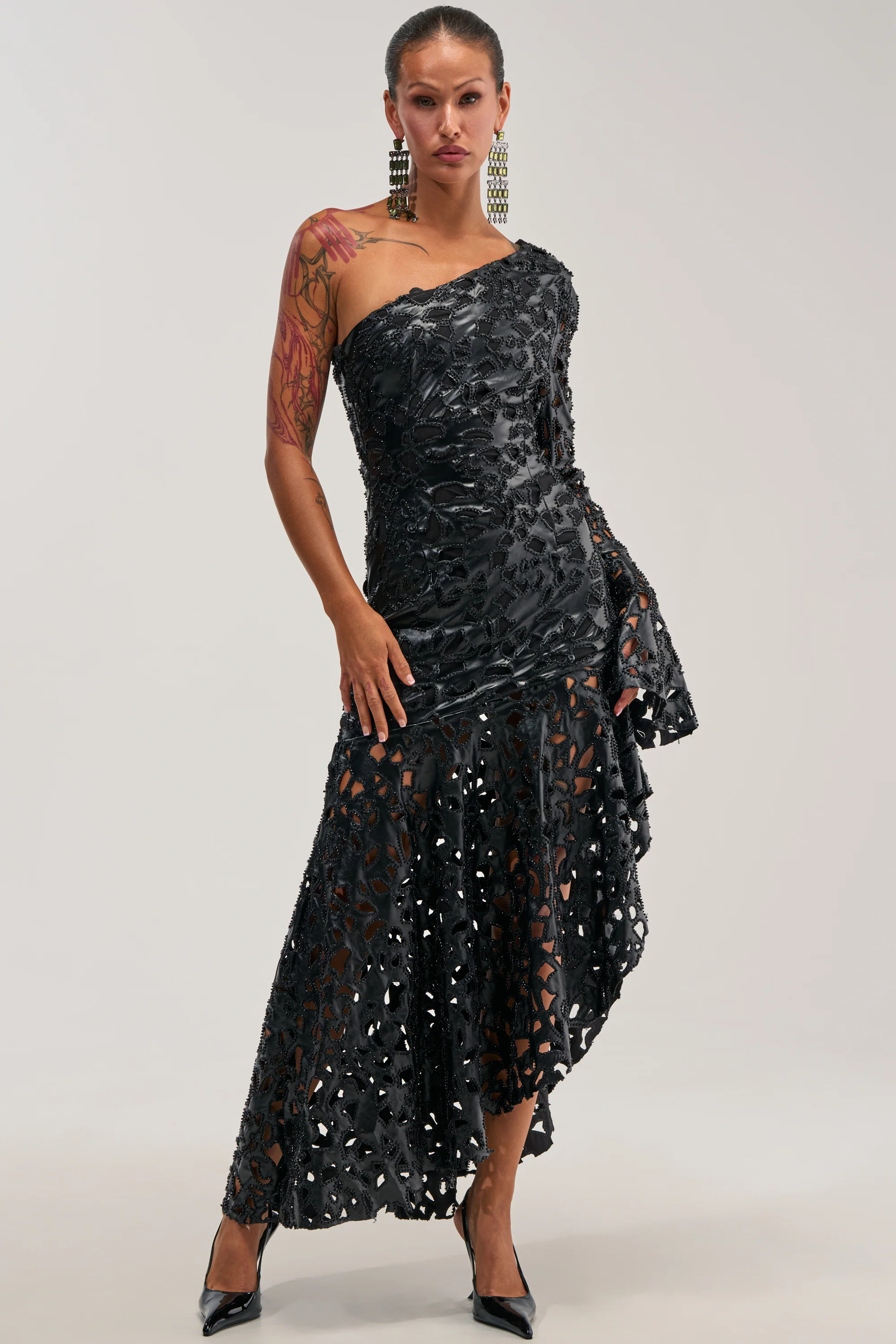 MAKE A STATEMENT ONE SHOULDER MIDI DRESS - Akira Store