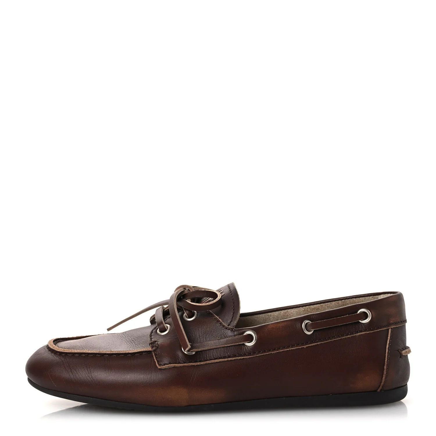 Vitello Deco Boat Loafers 38 Sienna