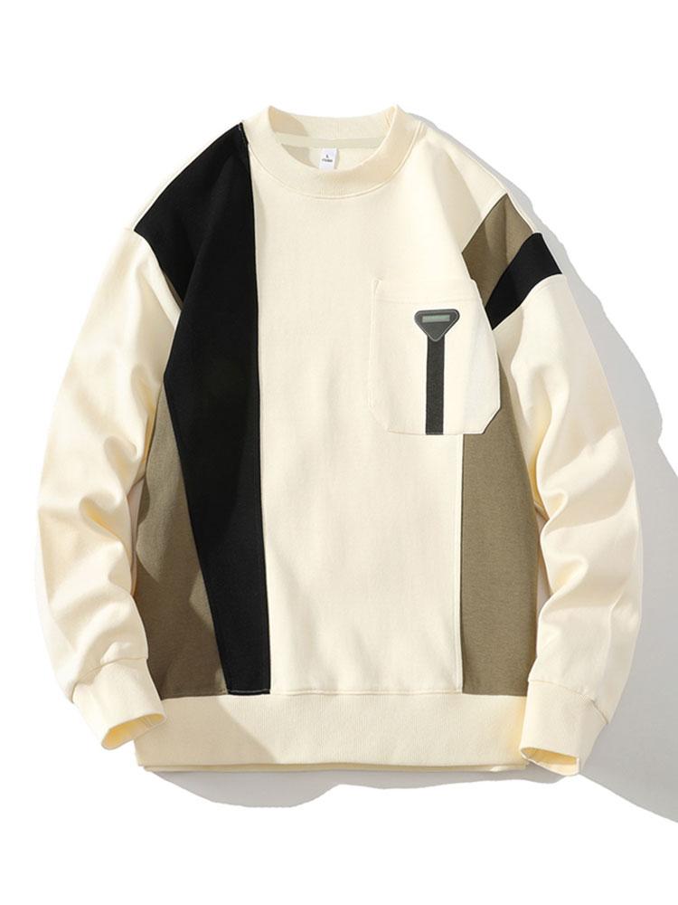 Sweat-shirt à blocs de couleur avec poche