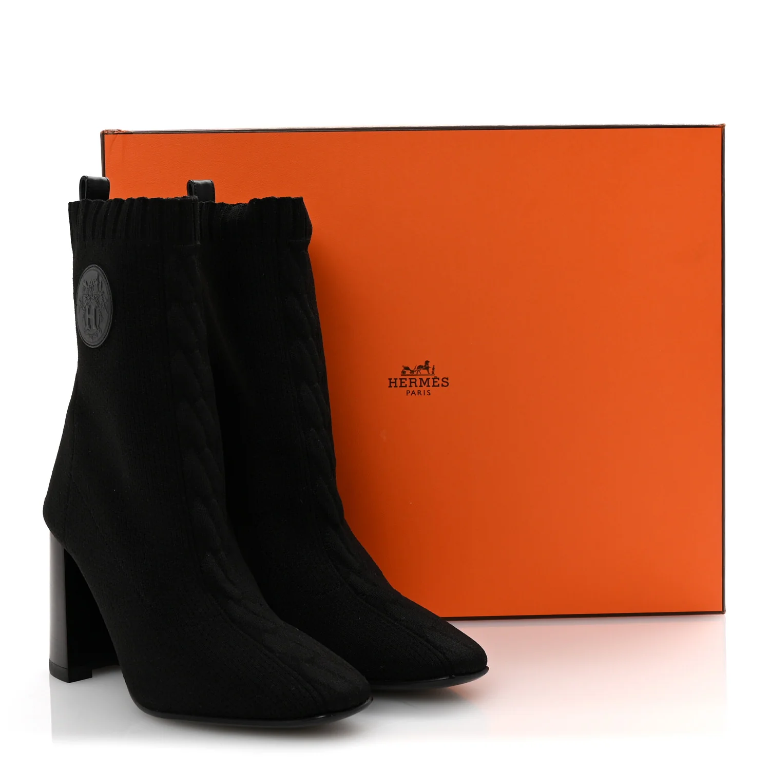 Knit Calfskin Volver 90 Ankle Boots 35 Black
