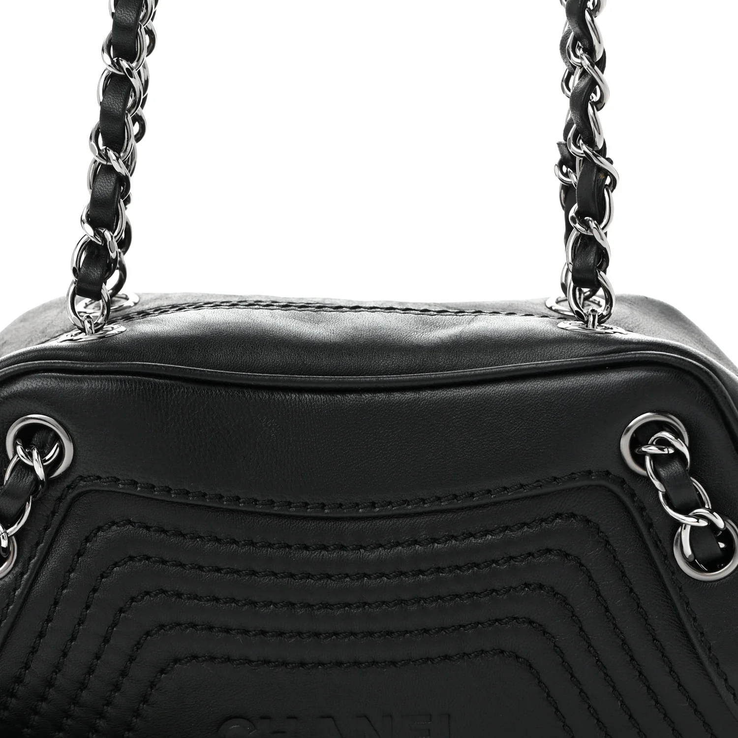 Lambskin Lax Small Tassel Shoulder Bag Black