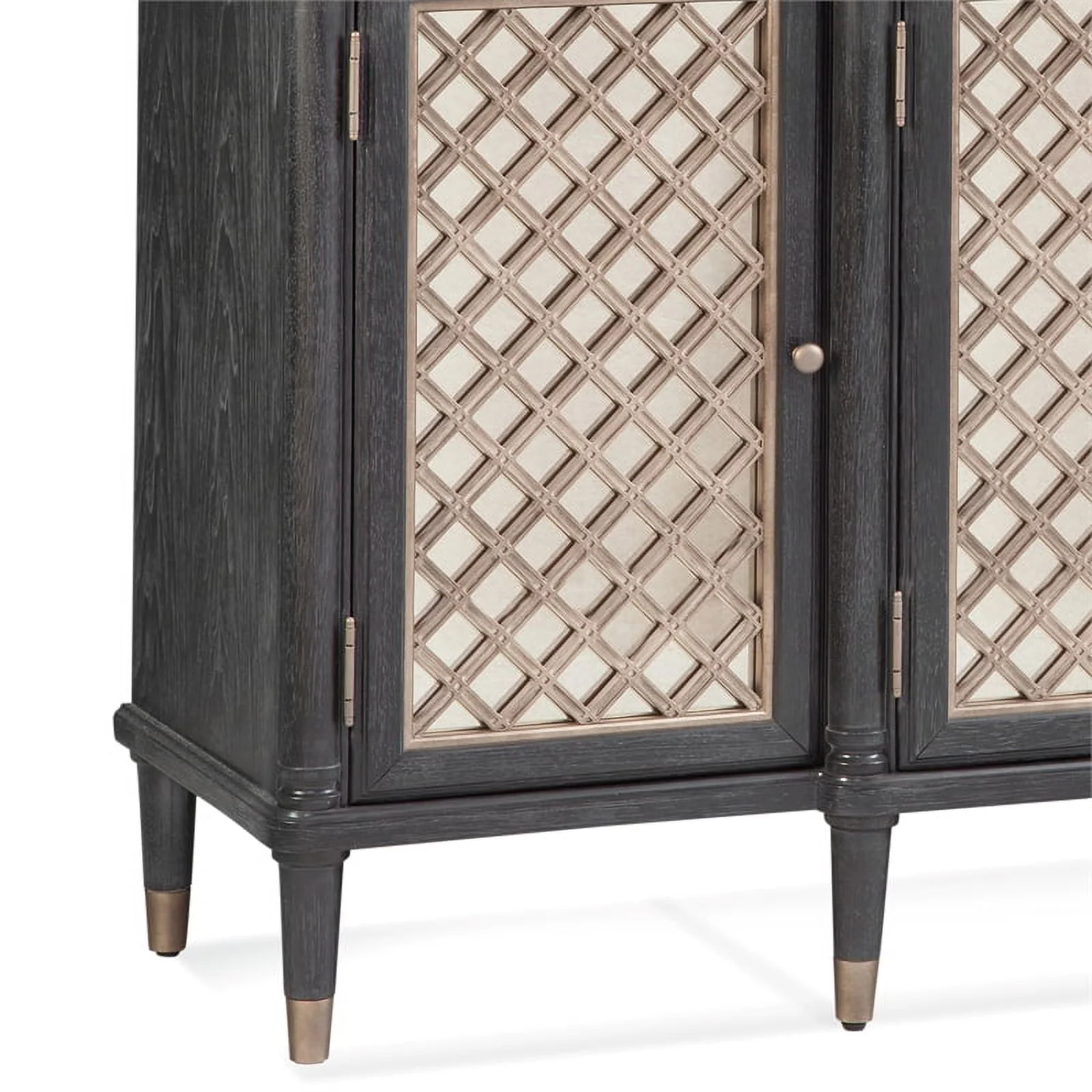 Bassett Mirror Groveland 6 - Shelf Wood Server with Metal Accents in Black