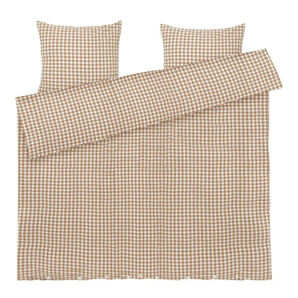 Bæk&Bølge krepp sengesett 220x220 cm karamell/offwhite