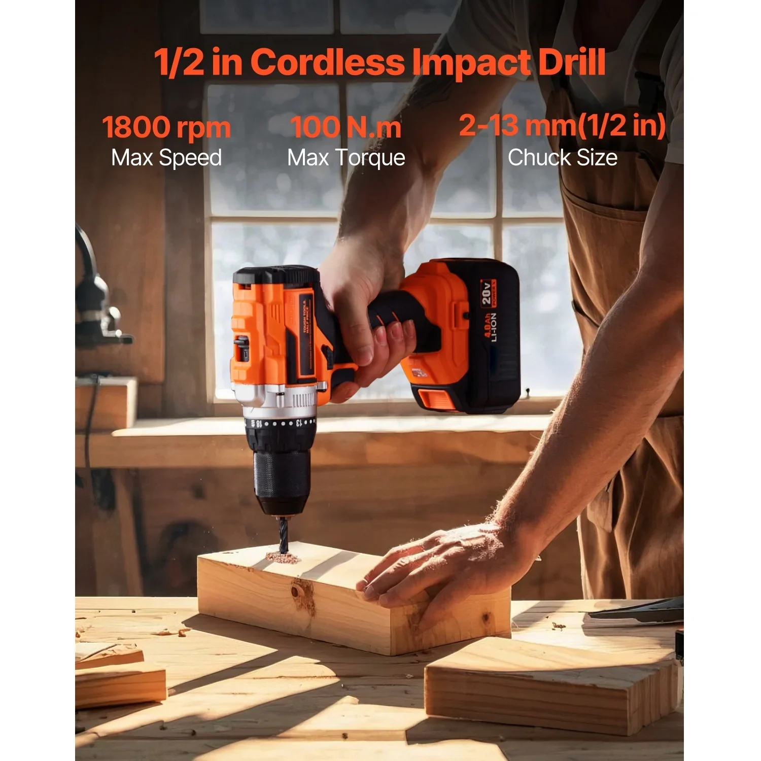 KFFKFF  Equipment Set, 20V Brushless 5-Piece Set, Wireless Power Equipment Set, Wireless Drill and Impact Driver, inclusive of 4.0 Ah Batteries, Charging Device, Reciprocal Saw, Round Saw