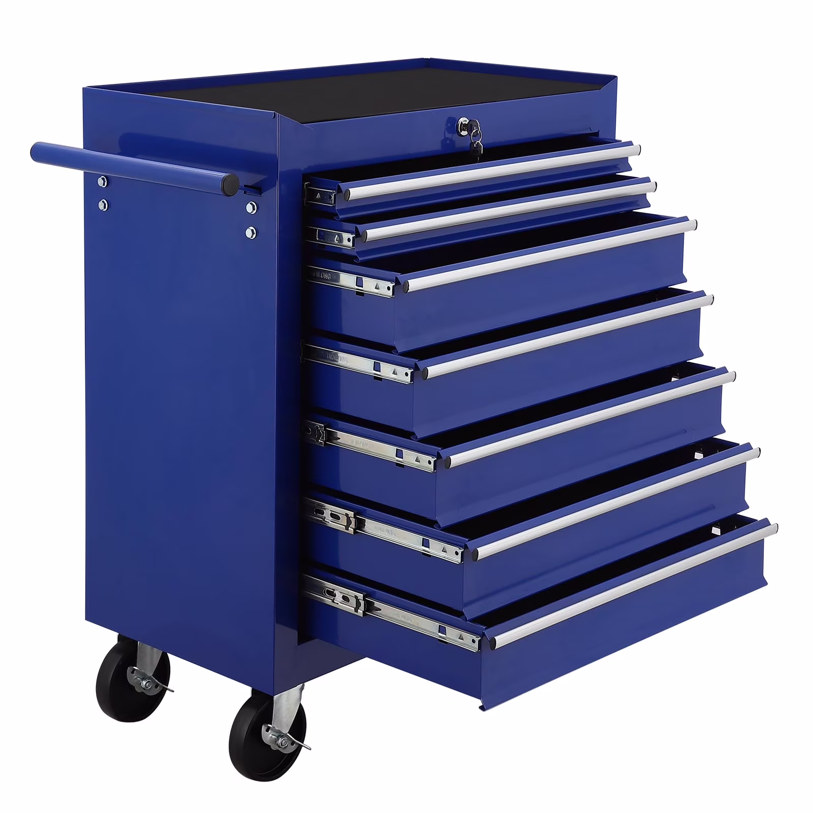 Broadfashion Rolling Tool Box 7 Drawer Tool Chest with Wheels Tool Boxes & Organizers, Alloy Steel Blue, 48.5 Pounds