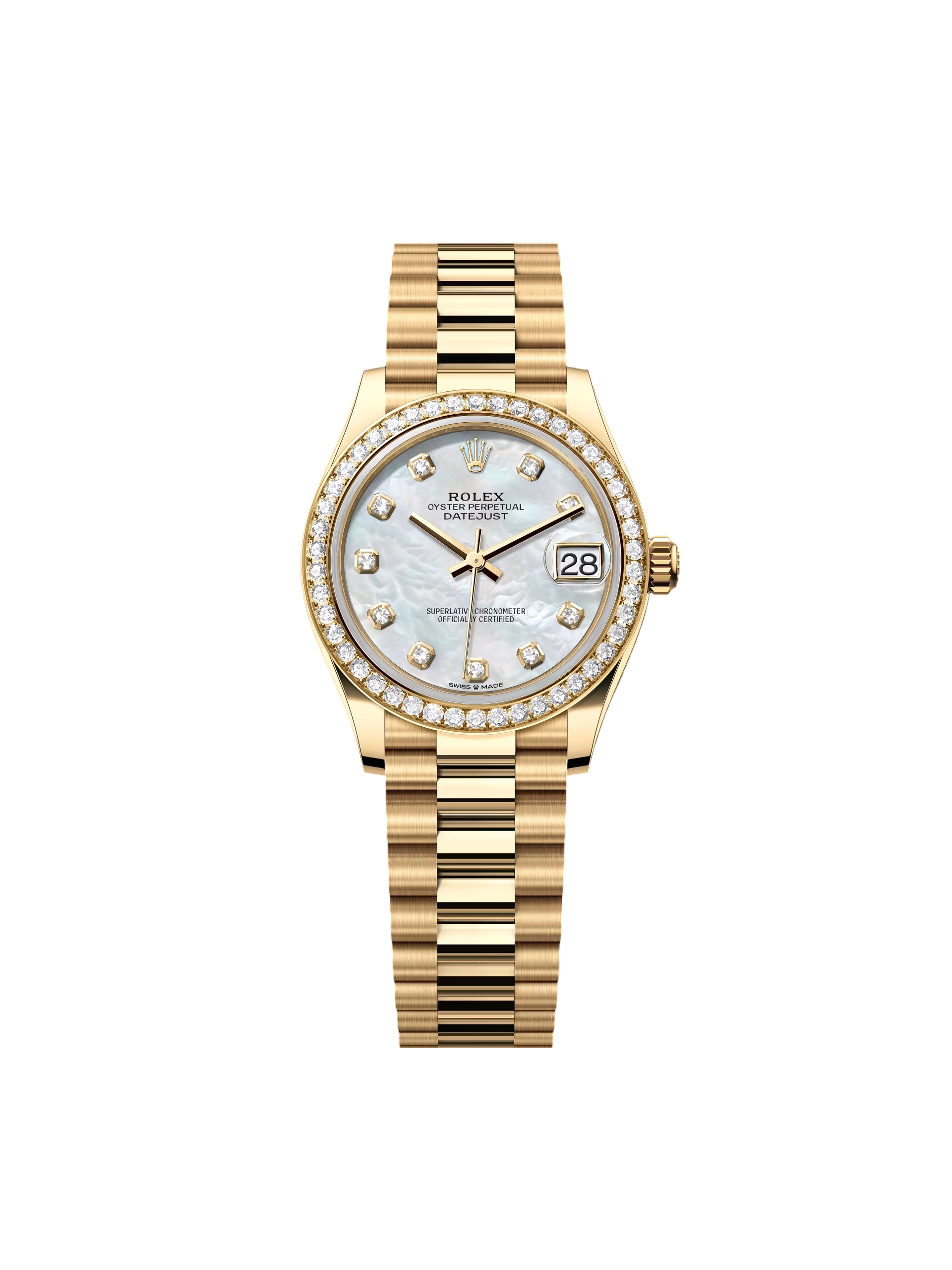 【Super Clone】RLX Datejust m278288RBR-0006 White Mother-of-Pearl 31mm Dial President Bracelet Watch