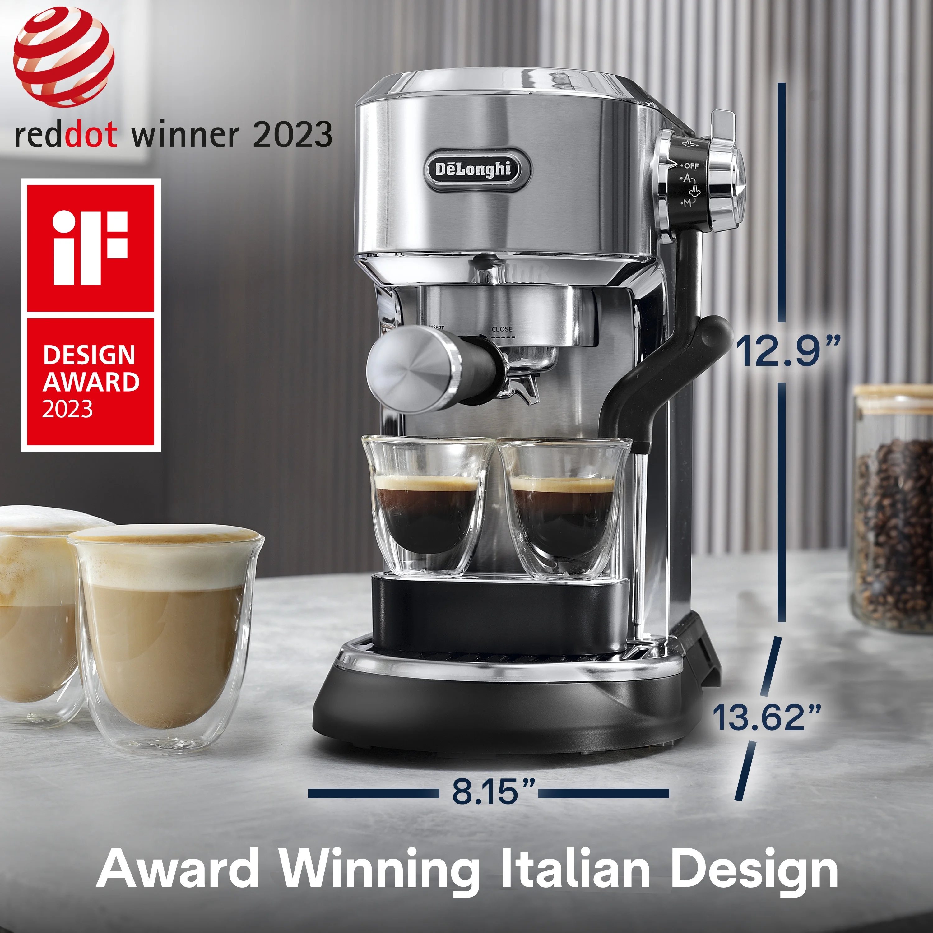 Delonghi New Dedica Maestro Plus Espresso Machine with Automatic Steam Wand
