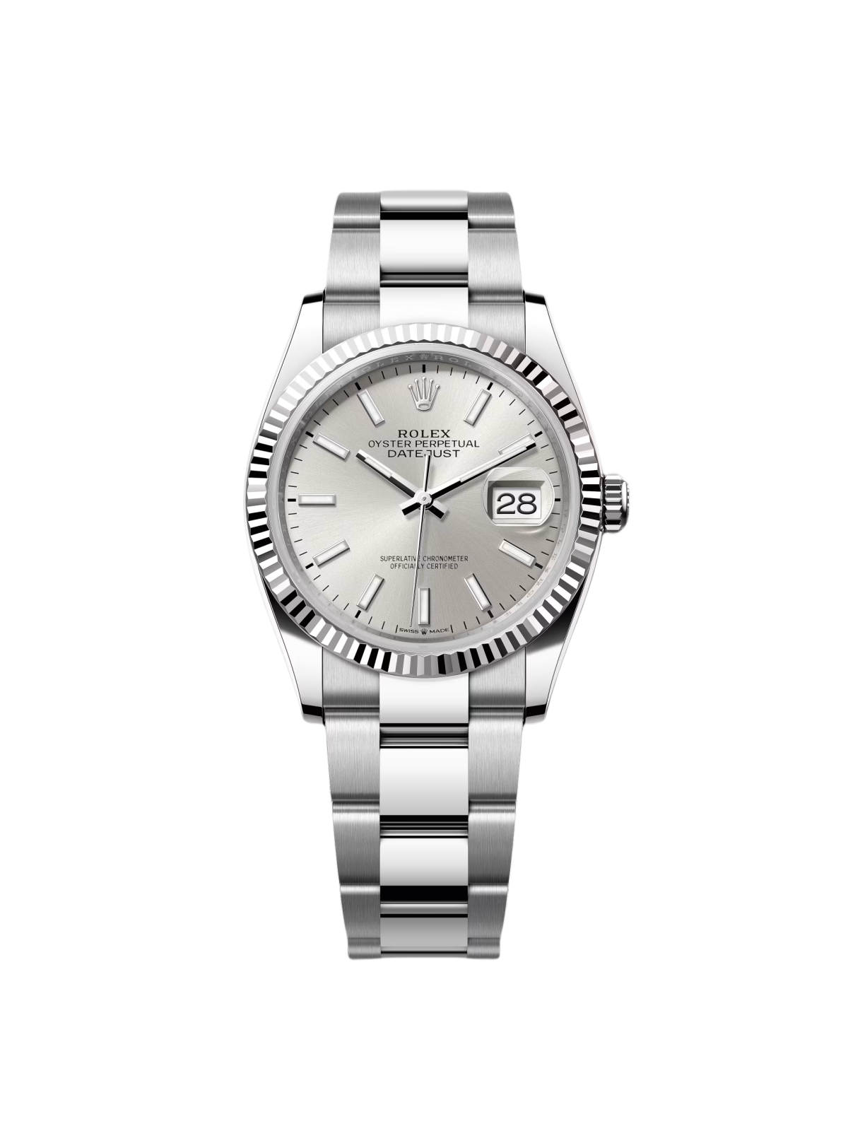 【Super Clone】RLX  Datejust 36mm 126234 Silver Index Dial Oyster Stainless Steel