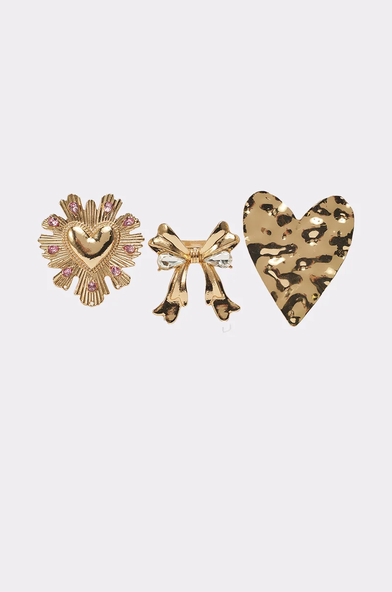 CROSS MY HEART RING SET - Akira Store