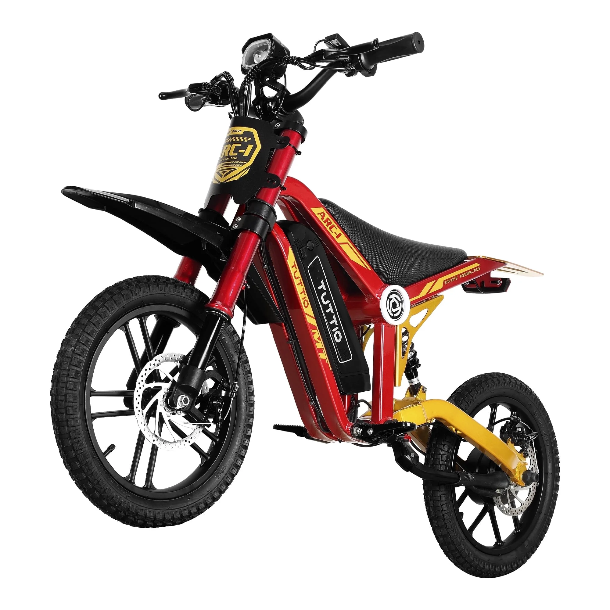 ARC-1 750W Mini Electric Dirt Bike for Kids 8-14, 5-Speed Modes Electric Motorcycle, 22MPH, 16" Tires, 36V Battery, 25 Miles Range(Gold) - Image 2