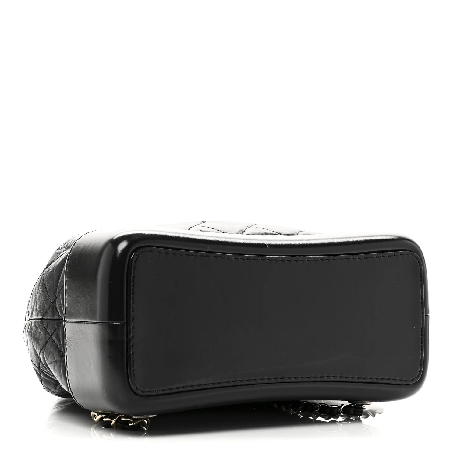 Aged Calfskin Quilted Small Gabrielle Backpack Black
