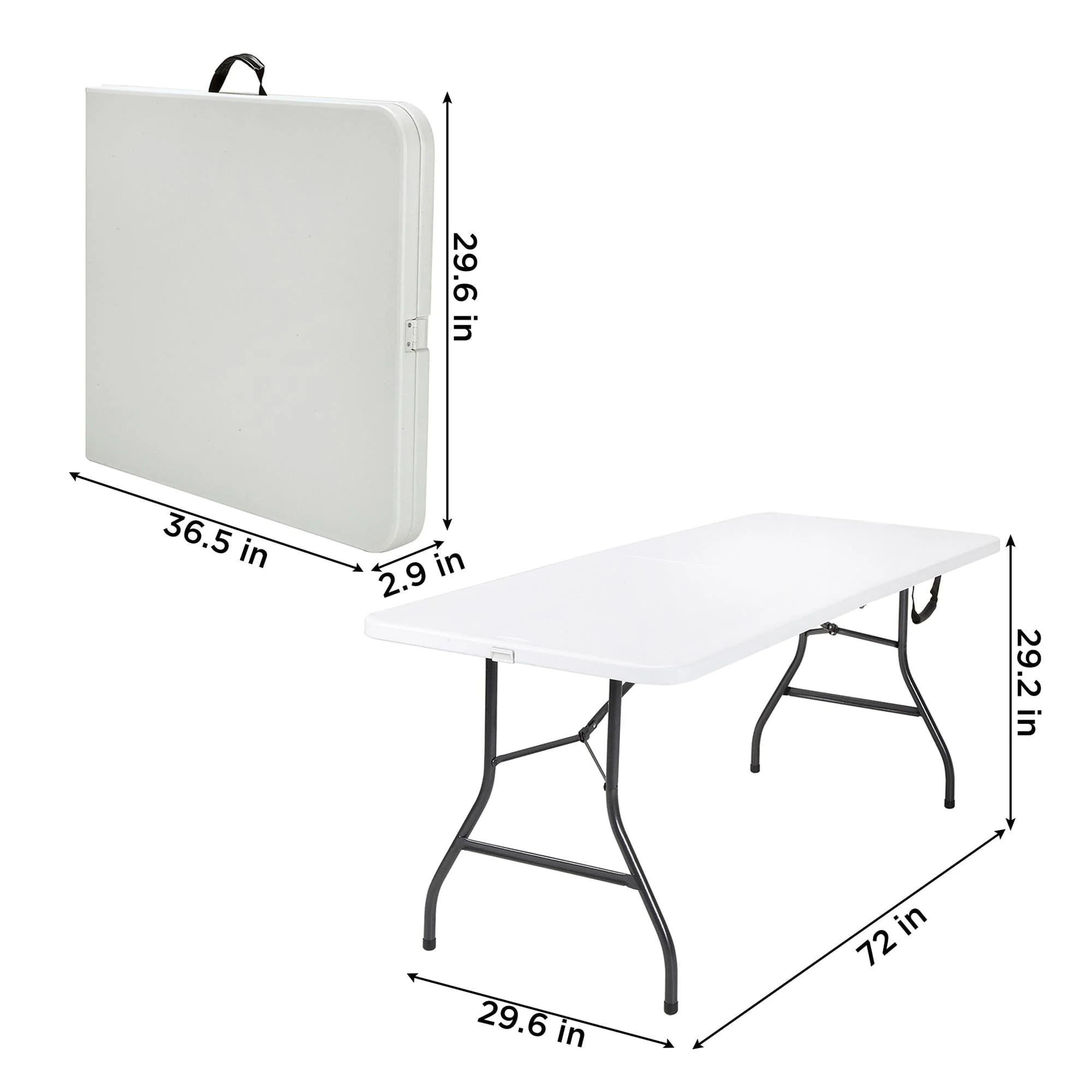 Cosco 6 Foot Folding Table in White Speckle