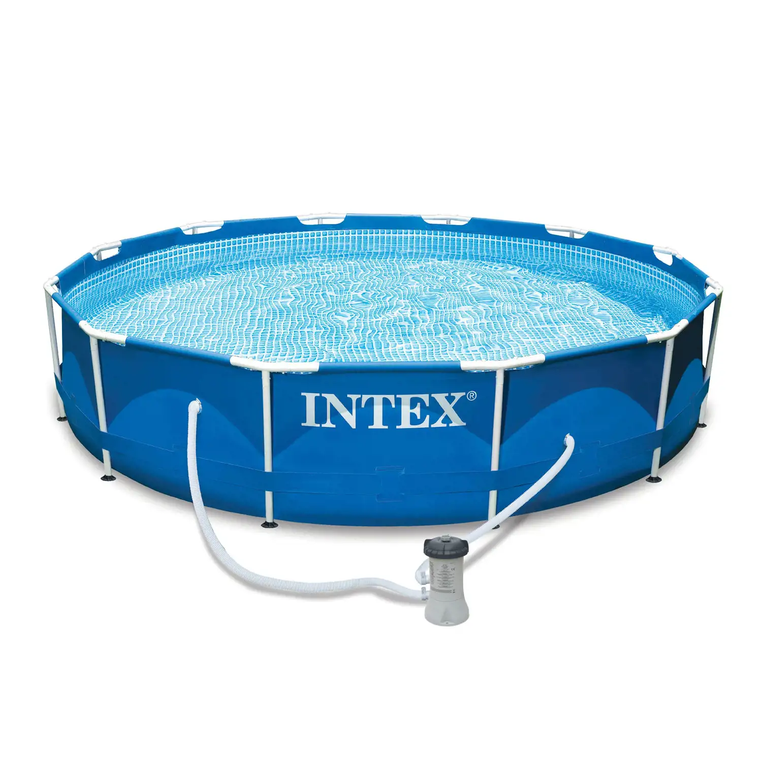 12' x 30" Round Metal Frame Above Ground Pool, Filter, Cover, Maintenance Kit - Image 2