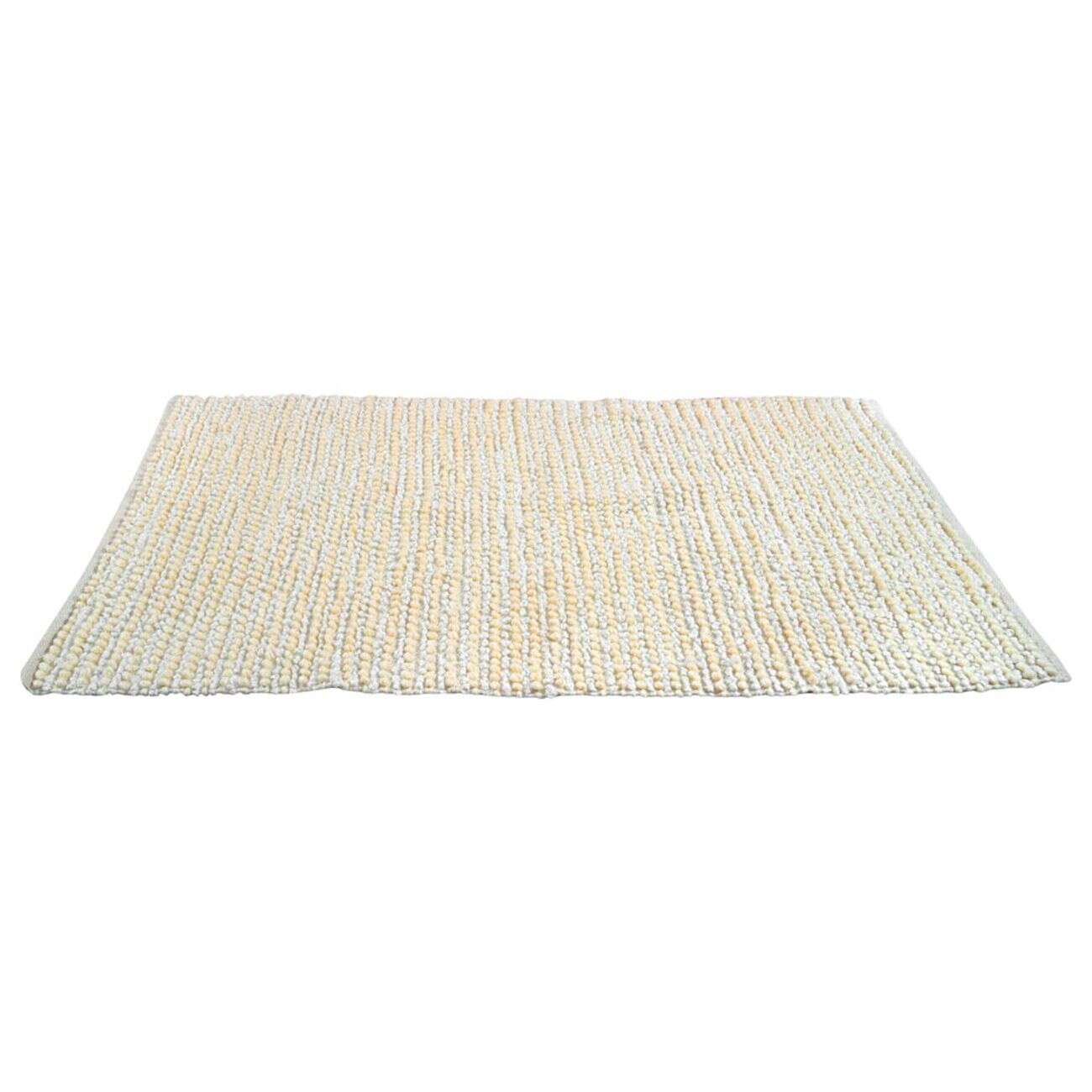 Tapis déco effet laine beige 80x150cm