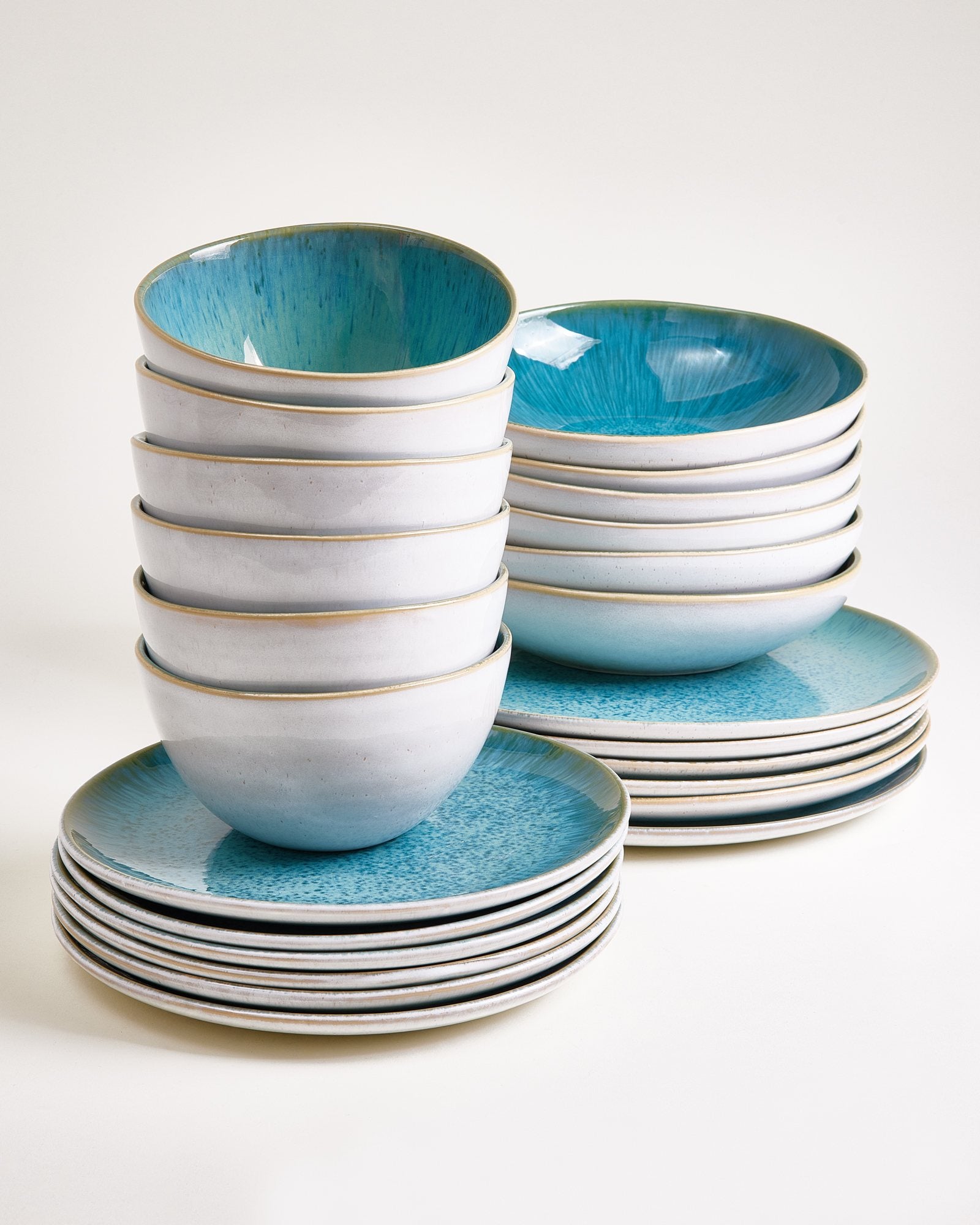 AREIA - TABLEWARE SET CLASSIC AQUA 24 PIECES