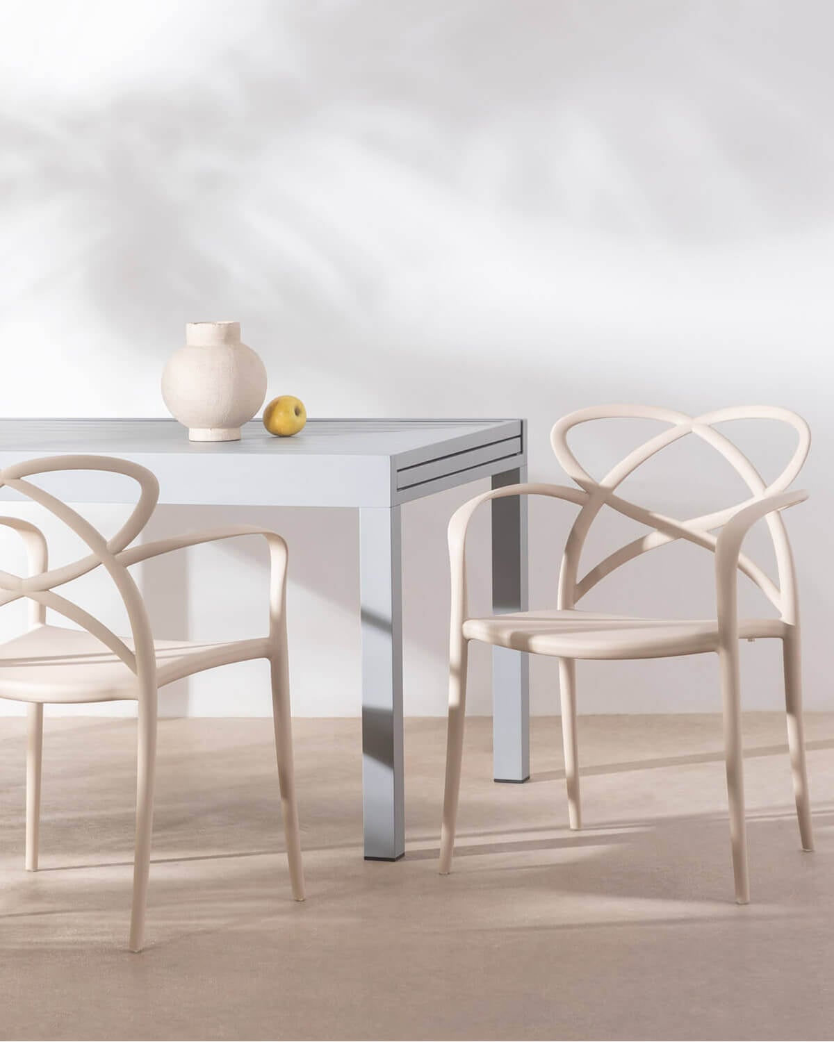 Cielo - Pack 4 Sillas de Comedor de Polipropileno con Reposabrazos Cielo