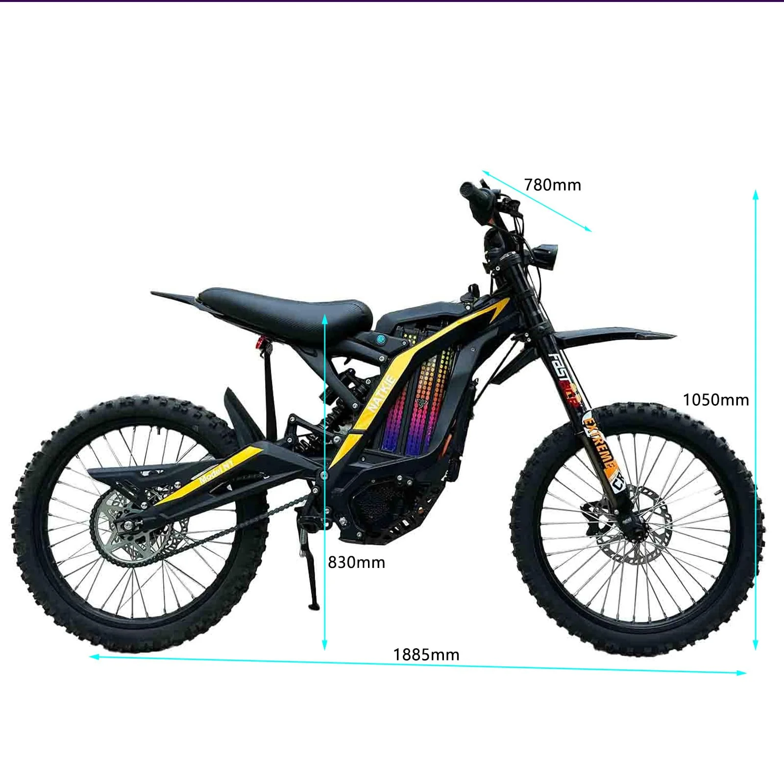 Electric Motorcycle Bike for Adults, Electric Dirt Bike 8000W(Peak) Mid-Mounted Motor 72V/30AH Removable Battery, Max Speed 50MPH/76Miles Off Road Electric Mountain Bike, Dual LED Headlight - Image 4