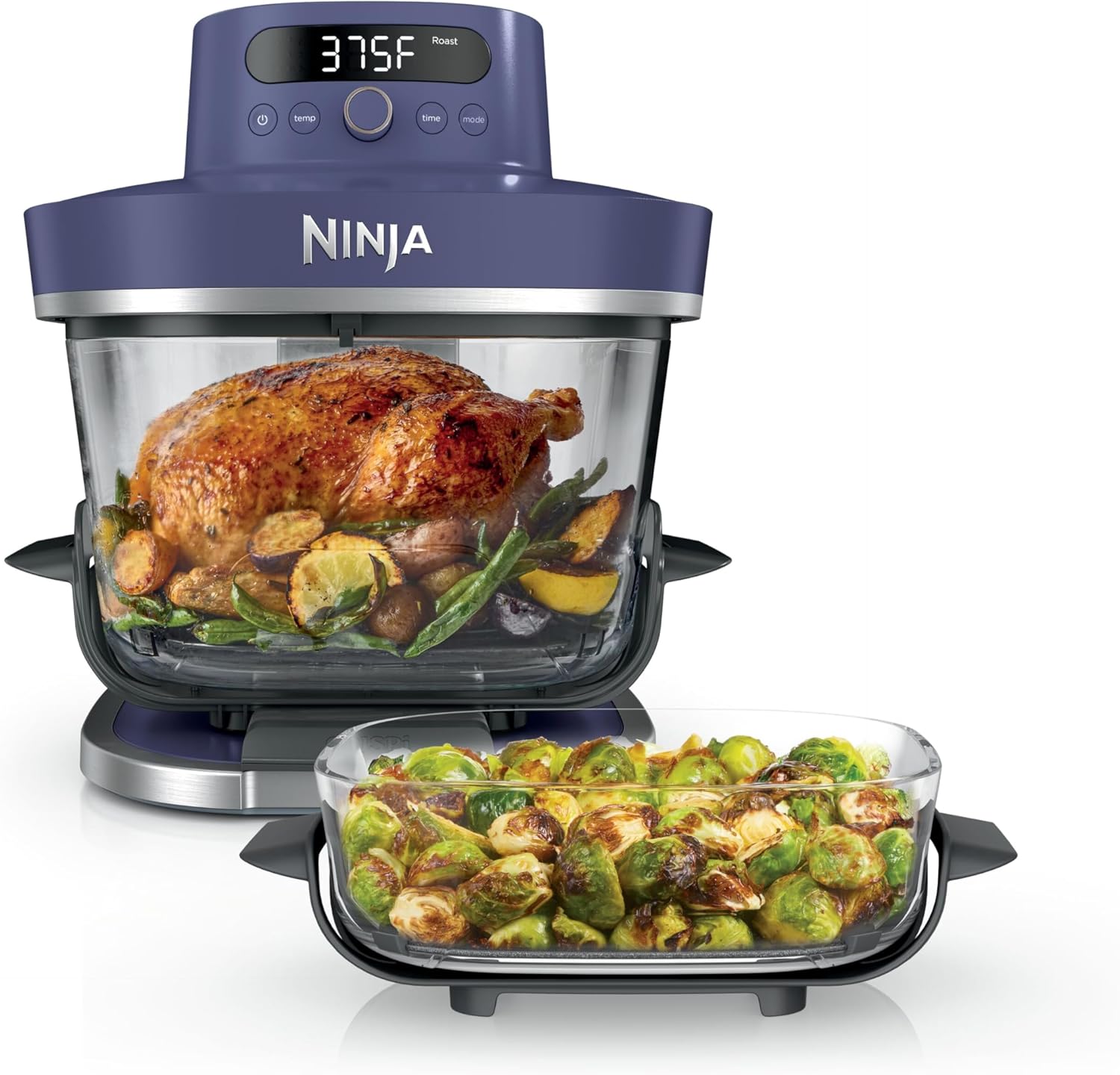 Ninja Crispi Pro Glass Air Fryer, 6-in-1, Ash Grey, AS101DG