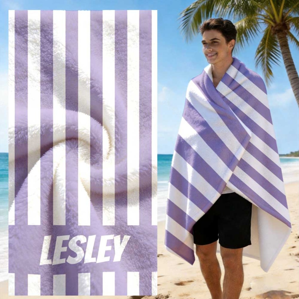 1 high-quality soft beach towel, perfect for yoga, fitness, camping, and travel. The ideal choice for summer and a great gift for classmates. - wanlinfang