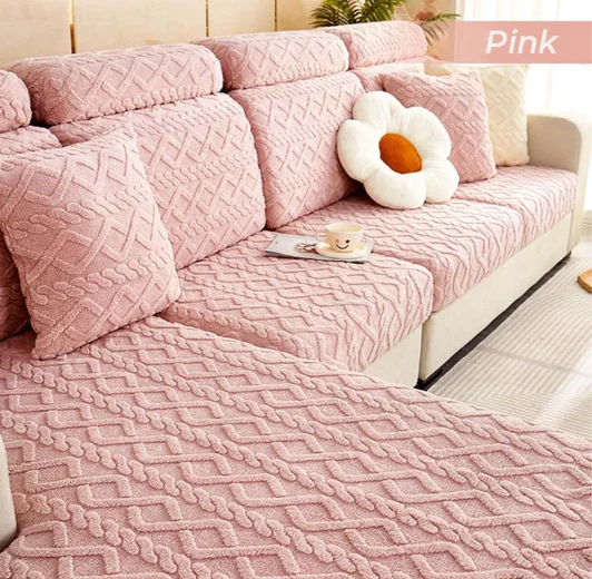 Full Wrap Soft Fleece Stretch Sectional Couch Cover