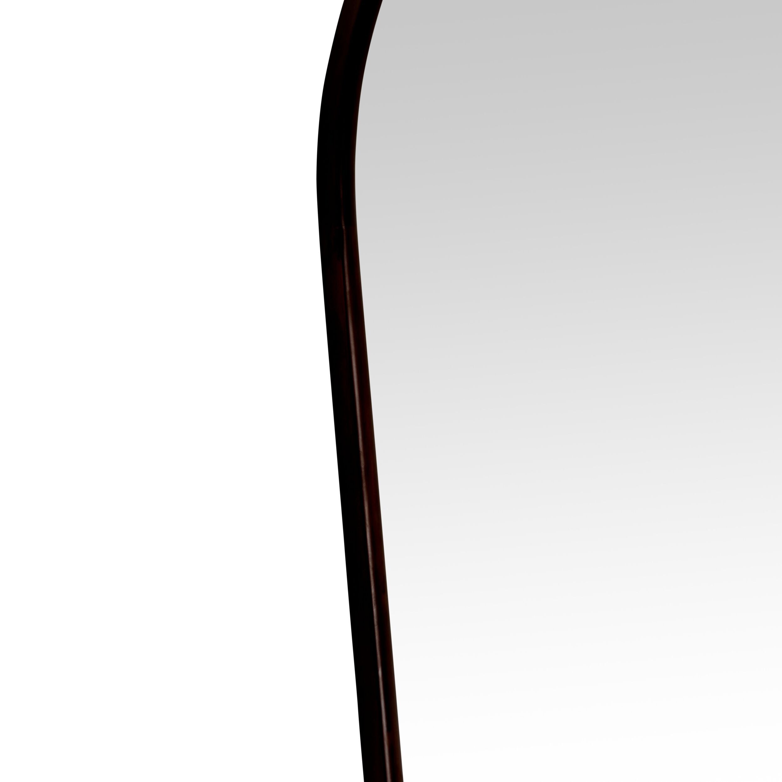 Walnut Wooden Arched Floor Mirror