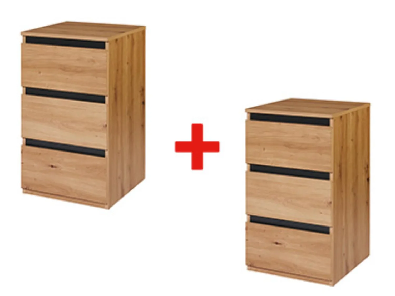 LIVARNO home Lot de 2 commodes Genve, imitation chne