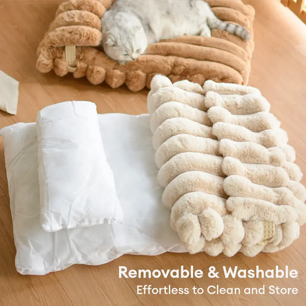 Softness Faux Rabbit Fur Warming Pillow Dog Bed - Cozy Cloud