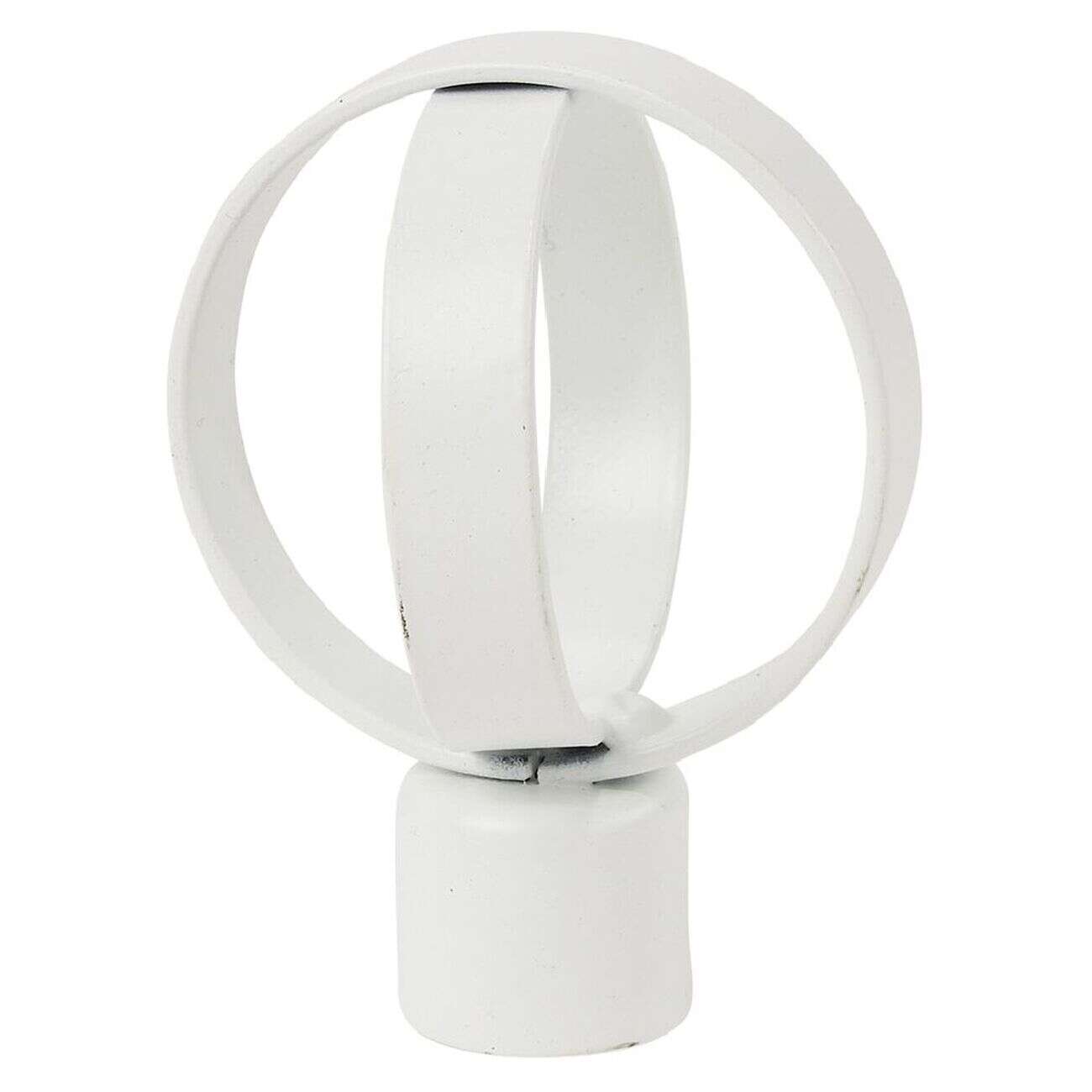 Embout tringle à rideau Ø20mm métal forme anneau blanc mat x2