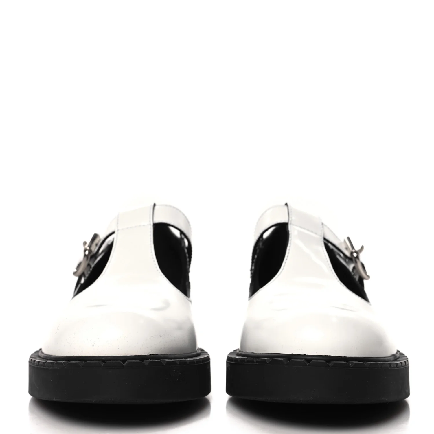 Spazzolato Womens Mary Jane T Strap 40mm Loafers 39.5 White