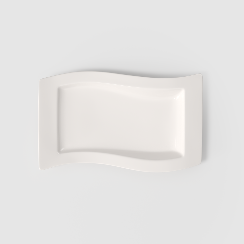 NewWave Serving Platter - White, 19.3'' x 11.9'', Premium Porcelain