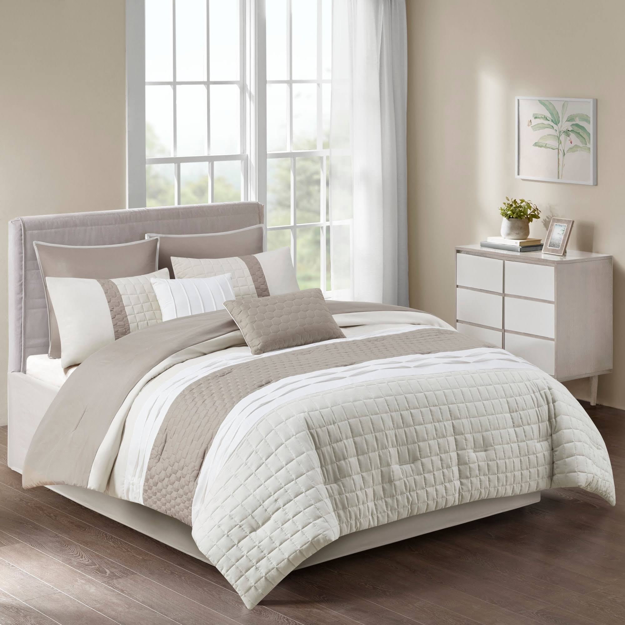 510 Design - Tinsley 8 Piece Comforter Set - King - Khaki