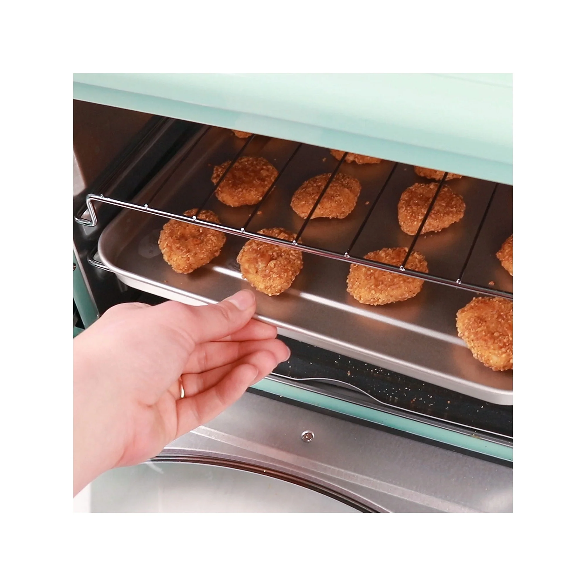 Nostalgia RTOV2AQ Hover Image to Zoom Retro 1500 W Aqua 12 - Slice Convection Toaster Oven with Built - in Timer