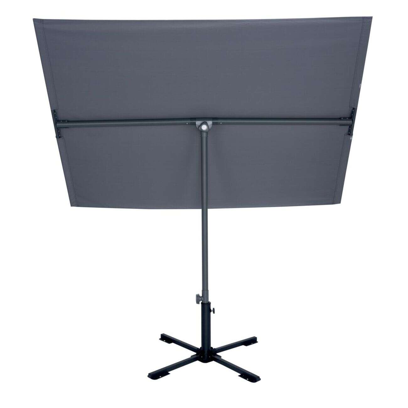 Parasol rectangulaire City acier et toile grise 180x130xH280cm