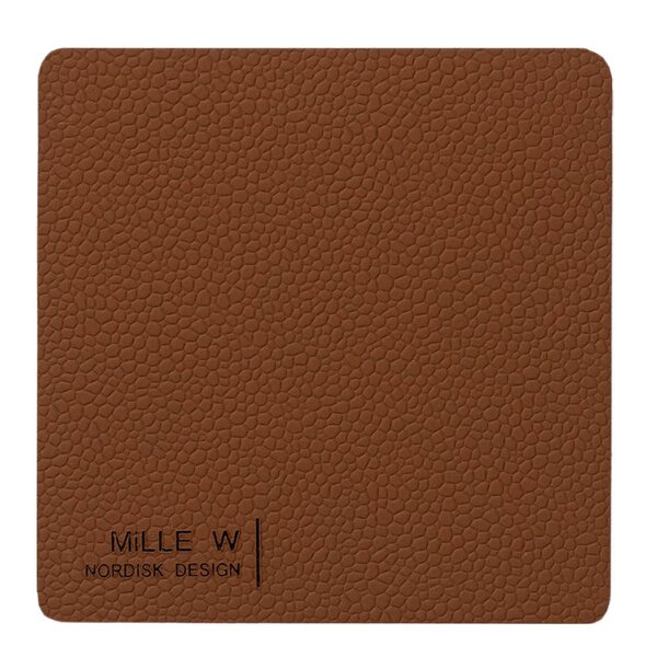 Rektanguler glassbrikke 10x10 cm brun