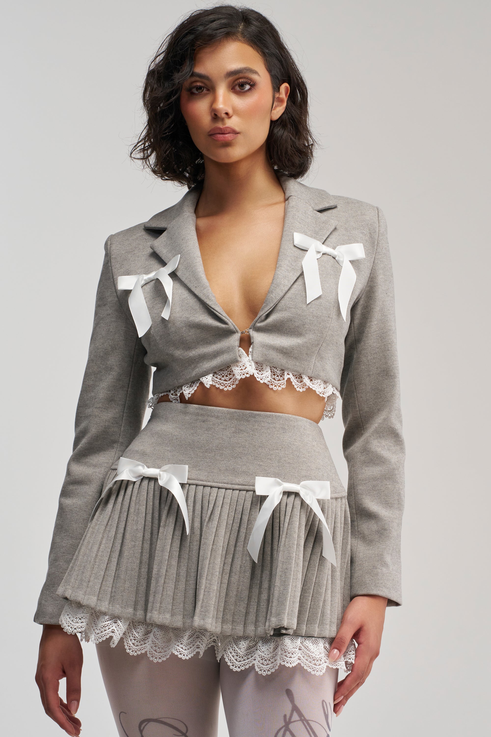MARLEY LACE TRIM BLAZER - Akira Store