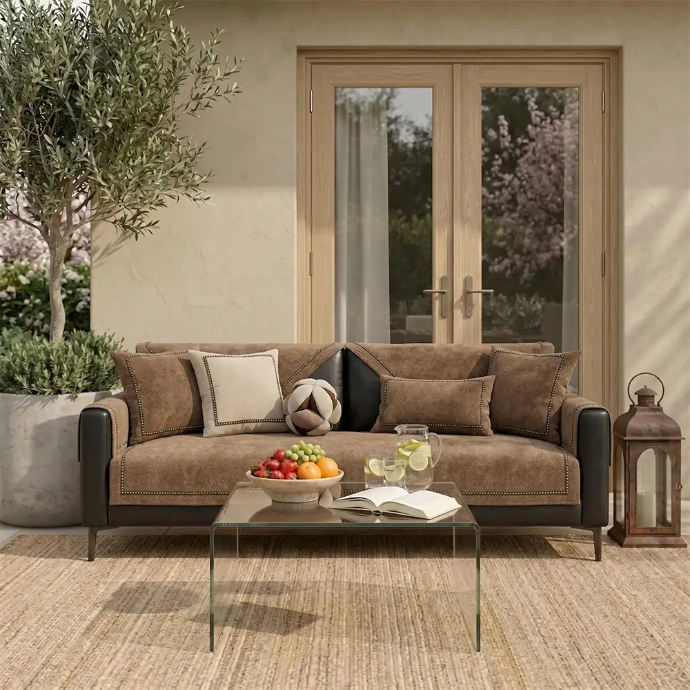 Simple Modern Jacquard High-Weight Non-Slip Chenille Outdoor Couch Cover