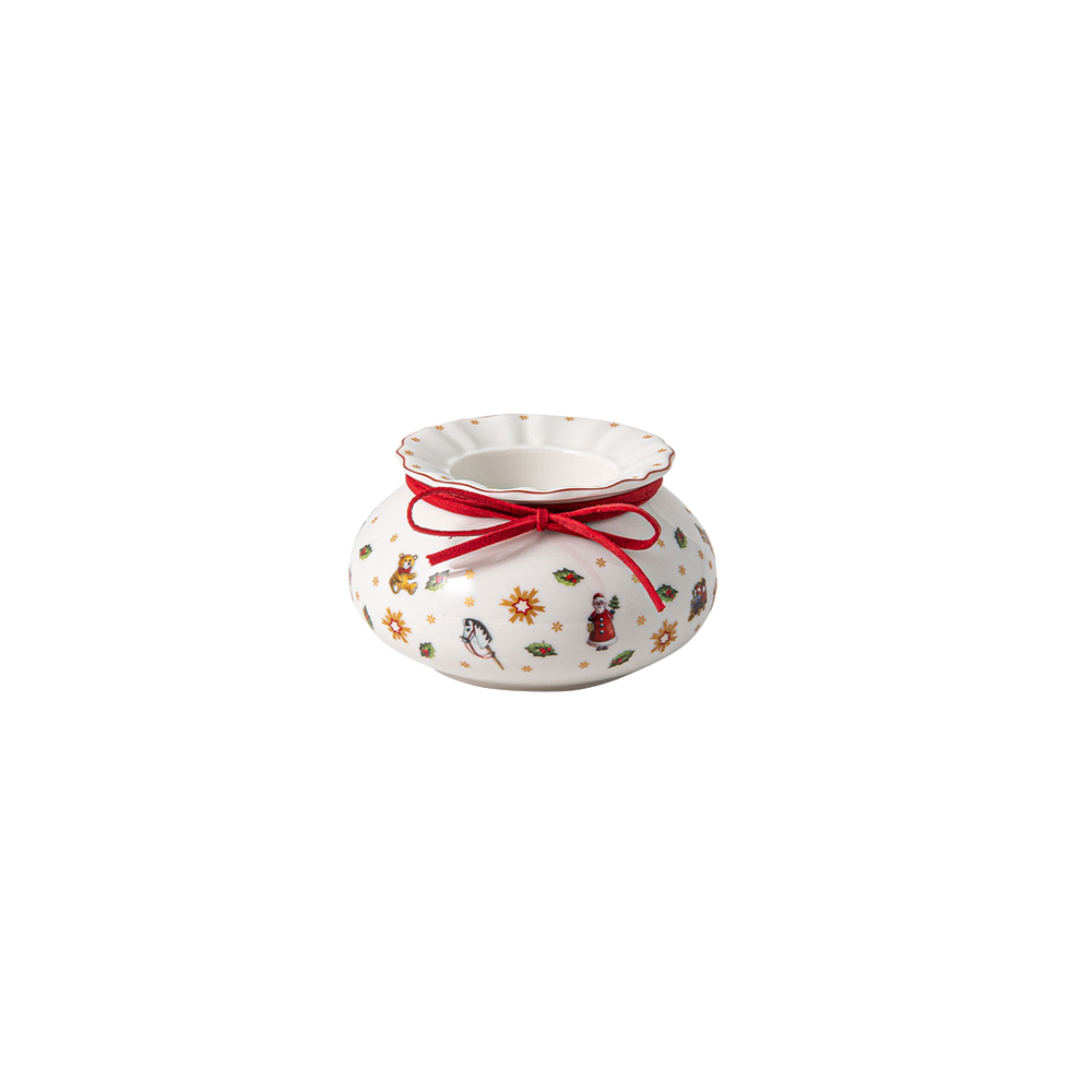 Toy's Delight Tealight holder - Red, 3.9'' x 3.9'' x 2.2'', Premium Porcelain