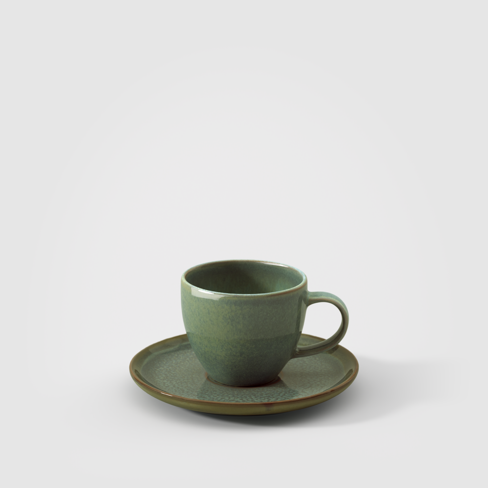Crafted Espresso cup - Green, 2.1 oz, Premium Porcelain