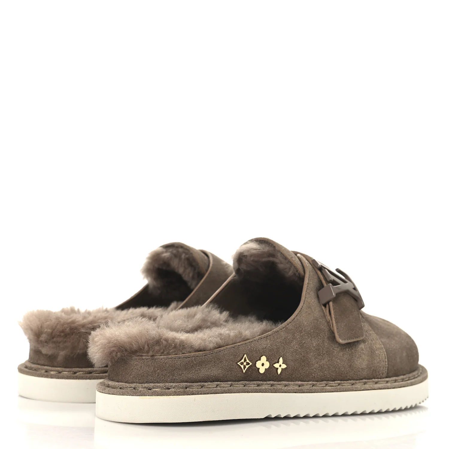 Monogram Fur LV Easy Mule 6 Brown