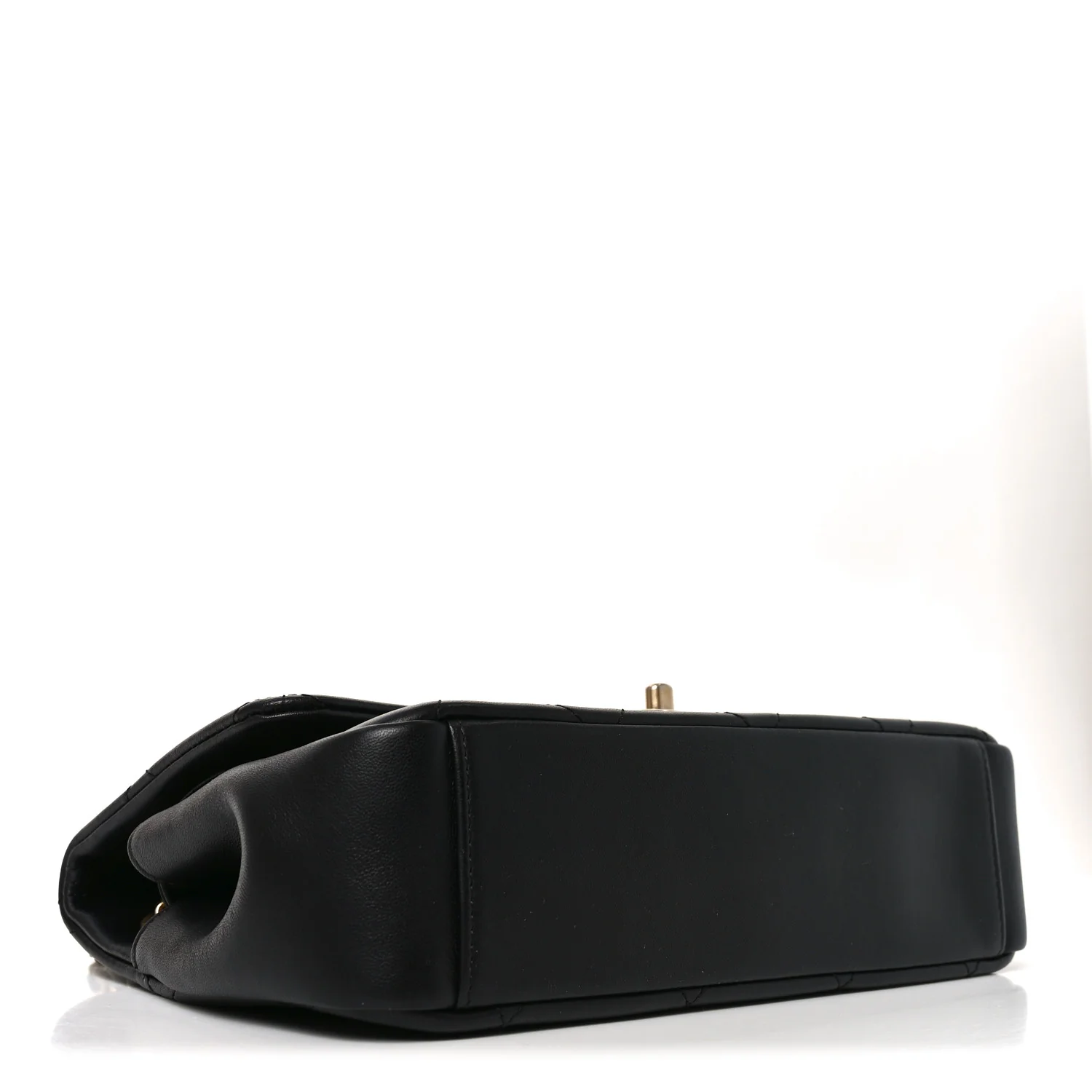 Lambskin Small Chain Handle Flap Bag Black